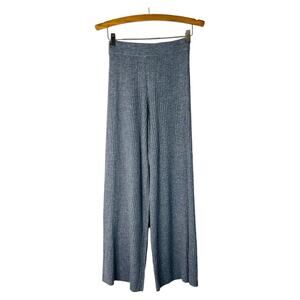 NEW The Drop grey ribbed knit stretchy wide leg Catalina pants XS